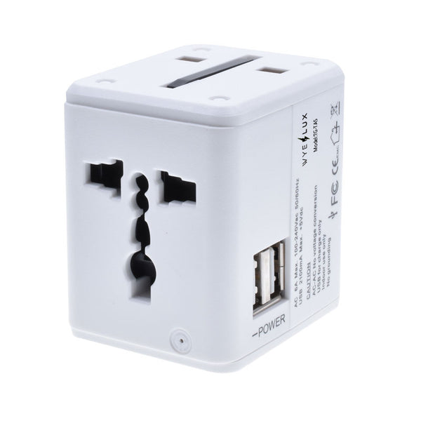 WYEFLUX Global Travel Adapater With Dual USB-A Ports
