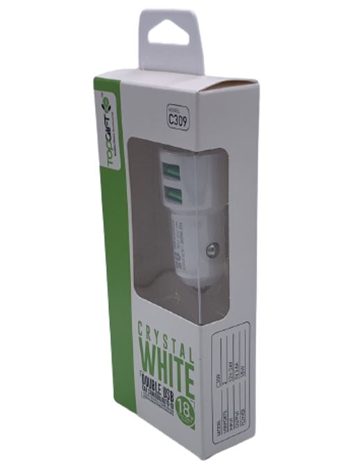 Top Gift Double USB Car Charger 3.6 Amp Output - C309