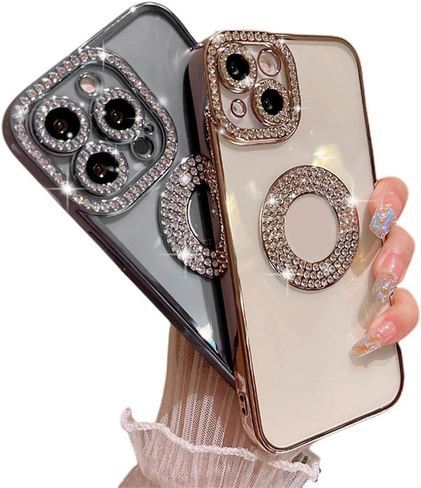 iPhone 14 Pro CD Case With Glittery Diamond Strip