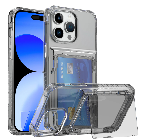 iPhone 14 Plus Clear Flipping Card Slot Case