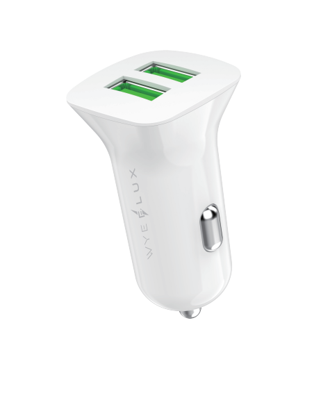 WYEFLUX In-Car Dual USB-A Port Charger