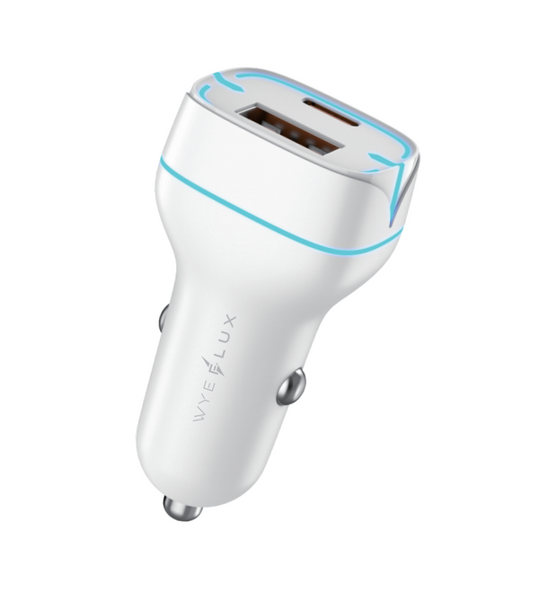 WYEFLUX USB-C & USB-A In-Car Fast Charger PD 38W