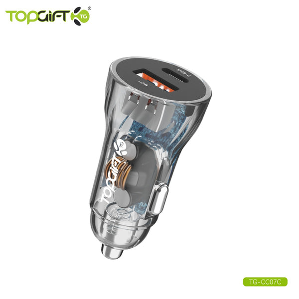 WYEFLUX Dual Port USB-C See-Through Car Charger