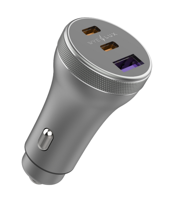 WYEFLUX 80W Dual USB-C & a Single USB-A Fast In-Car Charger