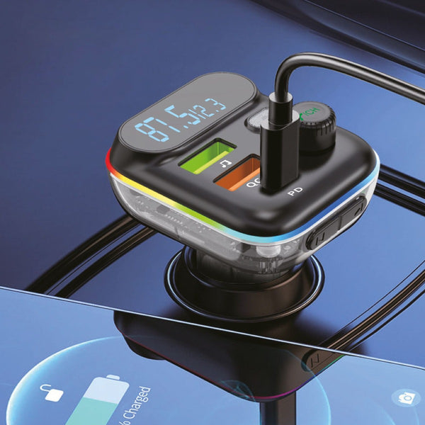 WYEFLOW In-Car See Through FM/Bluetooth MP3 & Fast Charger
