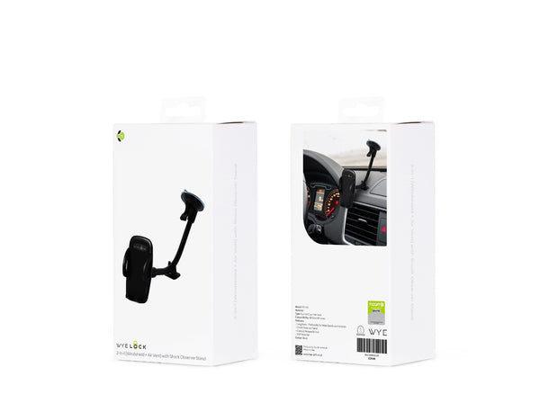 WYELOCK 2-In-1 Windshield + Air Vent With Shock Observer Stand