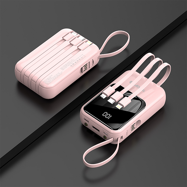 WYEFLUX PD 22.5W Power Bank 10000mAh With 4 Built-In Cables