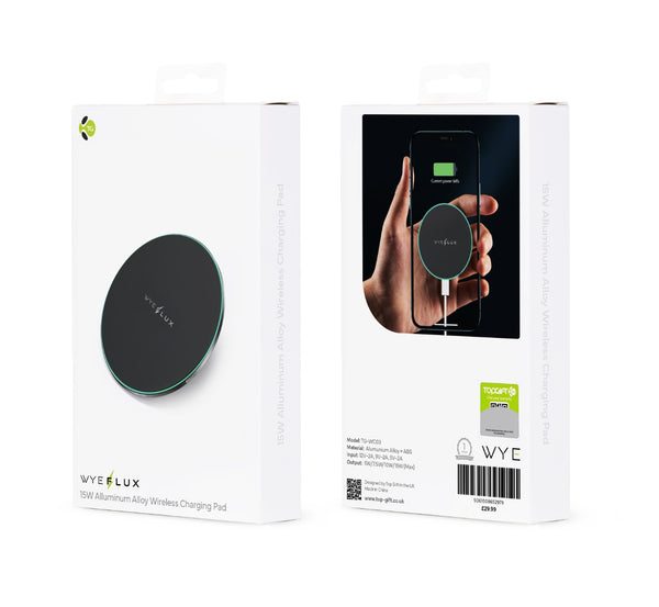 WYEFLUX 15W Aluminum Alloy Wireless Charging Pad