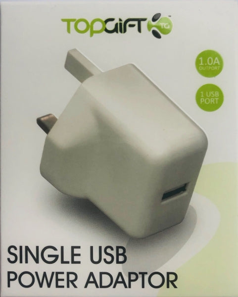 Top Gift Single USB Power Adapter 1.0A